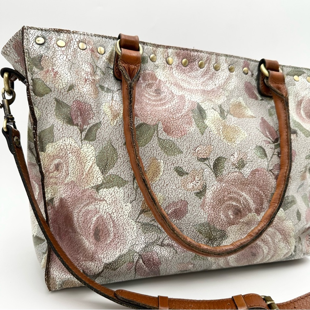 Patricia Nash Zancona Cracked Rose Leather Tote Satchel - Picture 2 of 13